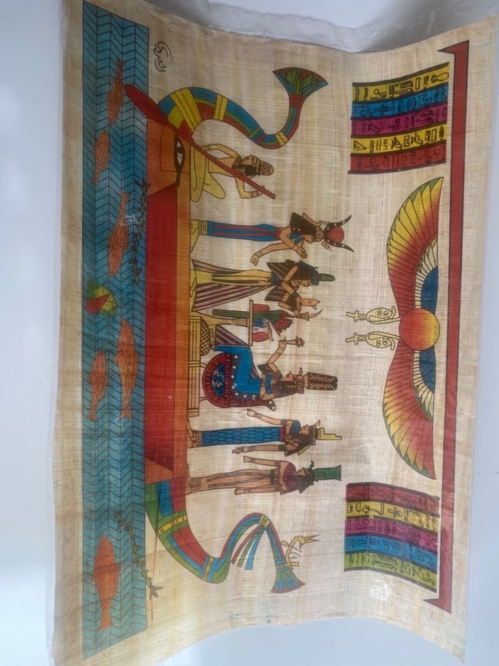 Hand-Painted Egyptian Papyrus